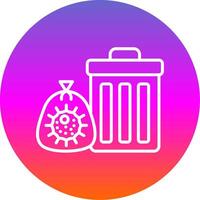 Trash Line Gradient Circle Icon vector