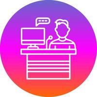 Analyst Line Gradient Circle Icon vector