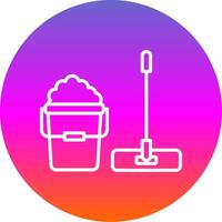 Mop Line Gradient Circle Icon vector