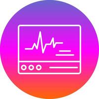 ecg monitor línea degradado circulo icono vector