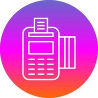 Pos Terminal Line Gradient Circle Icon vector