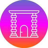 Archway Line Gradient Circle Icon vector