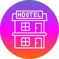 Hostal línea degradado circulo icono vector