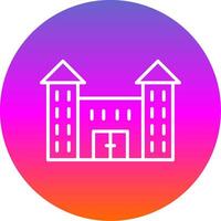 Victorian House Line Gradient Circle Icon vector