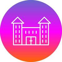 Victorian House Line Gradient Circle Icon vector