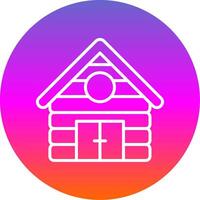 Cabin Line Gradient Circle Icon vector