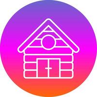 Cabin Line Gradient Circle Icon vector