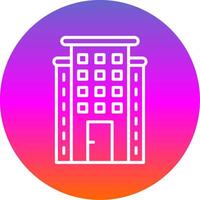 Skyscraper Line Gradient Circle Icon vector