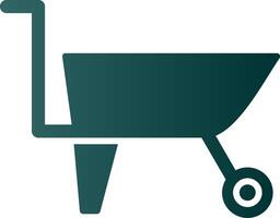 Wheelbarrow Glyph Gradient Icon vector