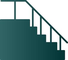 escalera glifo degradado icono vector