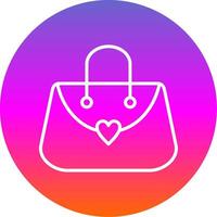 Purse Line Gradient Circle Icon vector