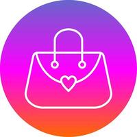 Purse Line Gradient Circle Icon vector