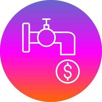 Tap Water Line Gradient Circle Icon vector