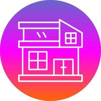 Modern House Line Gradient Circle Icon vector