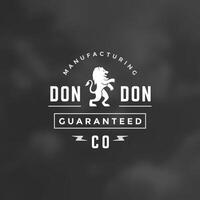 King Lion Design Element in Vintage Style for Logo vector