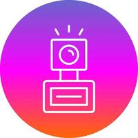 Camera Flash Line Gradient Circle Icon vector