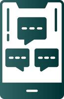 Mobile Chat Info Glyph Gradient Icon vector