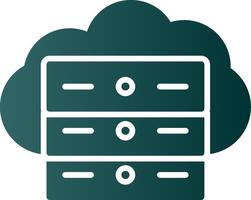 Cloud Server Glyph Gradient Icon vector