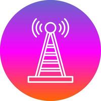 Radio Tower Line Gradient Circle Icon vector