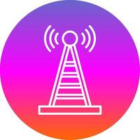 Radio Tower Line Gradient Circle Icon vector