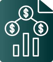 Money Analysis Glyph Gradient Icon vector