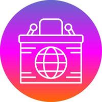 Desk Line Gradient Circle Icon vector