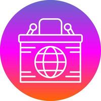 Desk Line Gradient Circle Icon vector