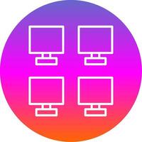 Monitors Line Gradient Circle Icon vector