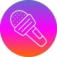 Microphone Line Gradient Circle Icon vector