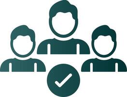 Secure Team Check Glyph Gradient Icon vector
