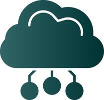 Digital Cloud Glyph Gradient Icon vector