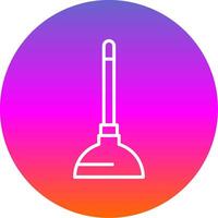 Plunger Line Gradient Circle Icon vector
