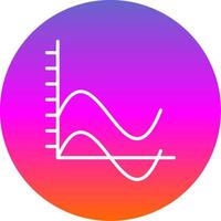 Wave Chart Line Gradient Circle Icon vector