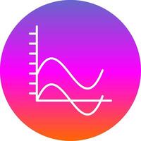 Wave Chart Line Gradient Circle Icon vector