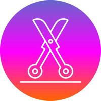 Shears Line Gradient Circle Icon vector