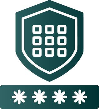Code Security Glyph Gradient Icon vector