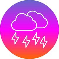 Rain Line Gradient Circle Icon vector