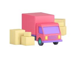 Cargo moving postal delivery transportation logistic distribution service 3d icon realistic vector