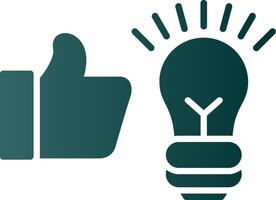 Idea Bulb Glyph Gradient Icon vector