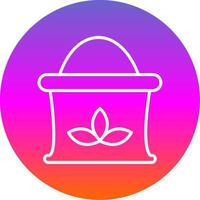 Grain Bag Line Gradient Circle Icon vector