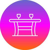 Table Line Gradient Circle Icon vector