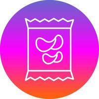 Crisps Line Gradient Circle Icon vector