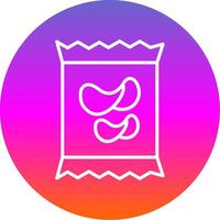 Crisps Line Gradient Circle Icon vector