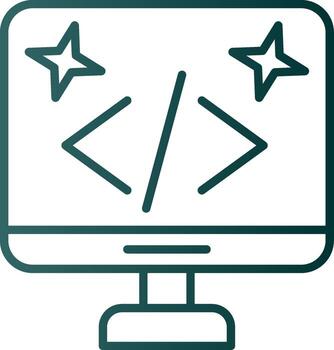 Clean Code Line Gradient Icon vector