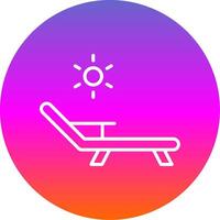 Deck Chair Line Gradient Circle Icon vector