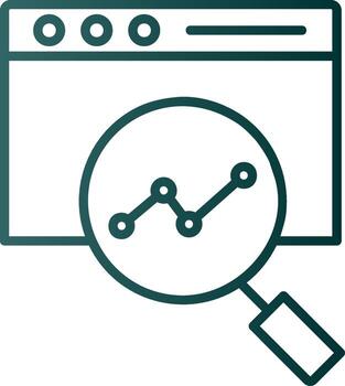 Web Monitoring Line Gradient Icon vector