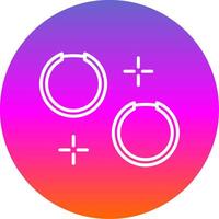 Hoop Earrings Line Gradient Circle Icon vector