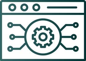 Website Algorithm Line Gradient Icon vector