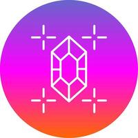 Gem Line Gradient Circle Icon vector