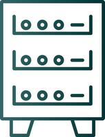 Server Cabinet Line Gradient Icon vector